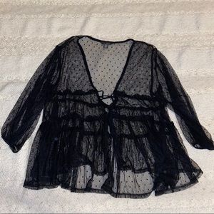 NWOT flowy mesh AEO blouse